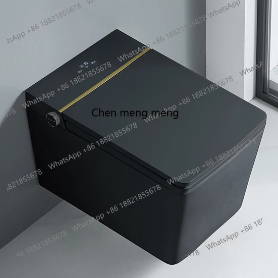 High-End-Farbe Smart Wc Quadratische Form Keramik Intelligente Bidet Wand Montiert Automatische Toilette Schwarz Smart Toilette F185