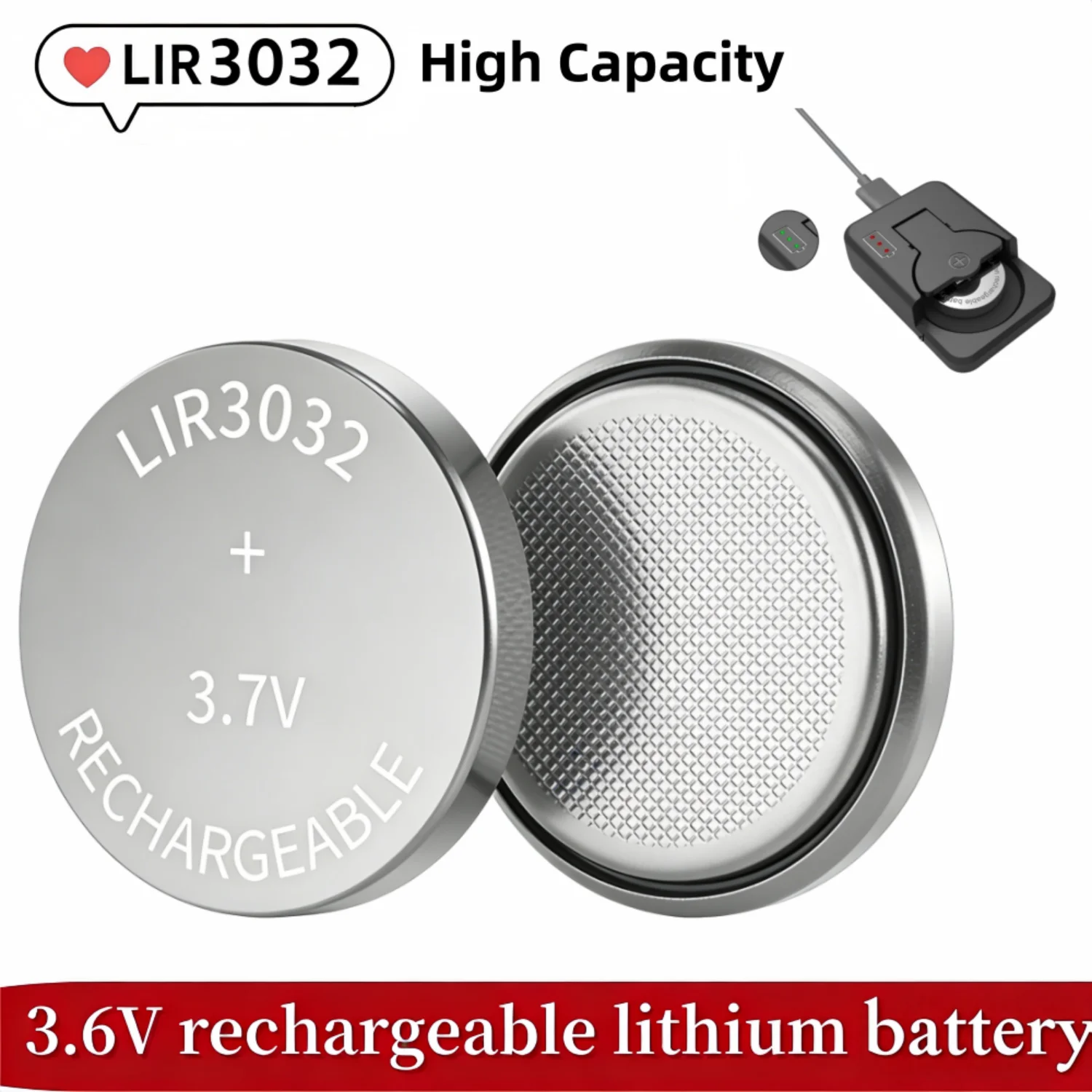 

1-20pcs LIR3032 Button Battery 3032 3.7V Rechargeable Battery Lithium lon Cell Coin Batteries for Car Keys with LIR Charge