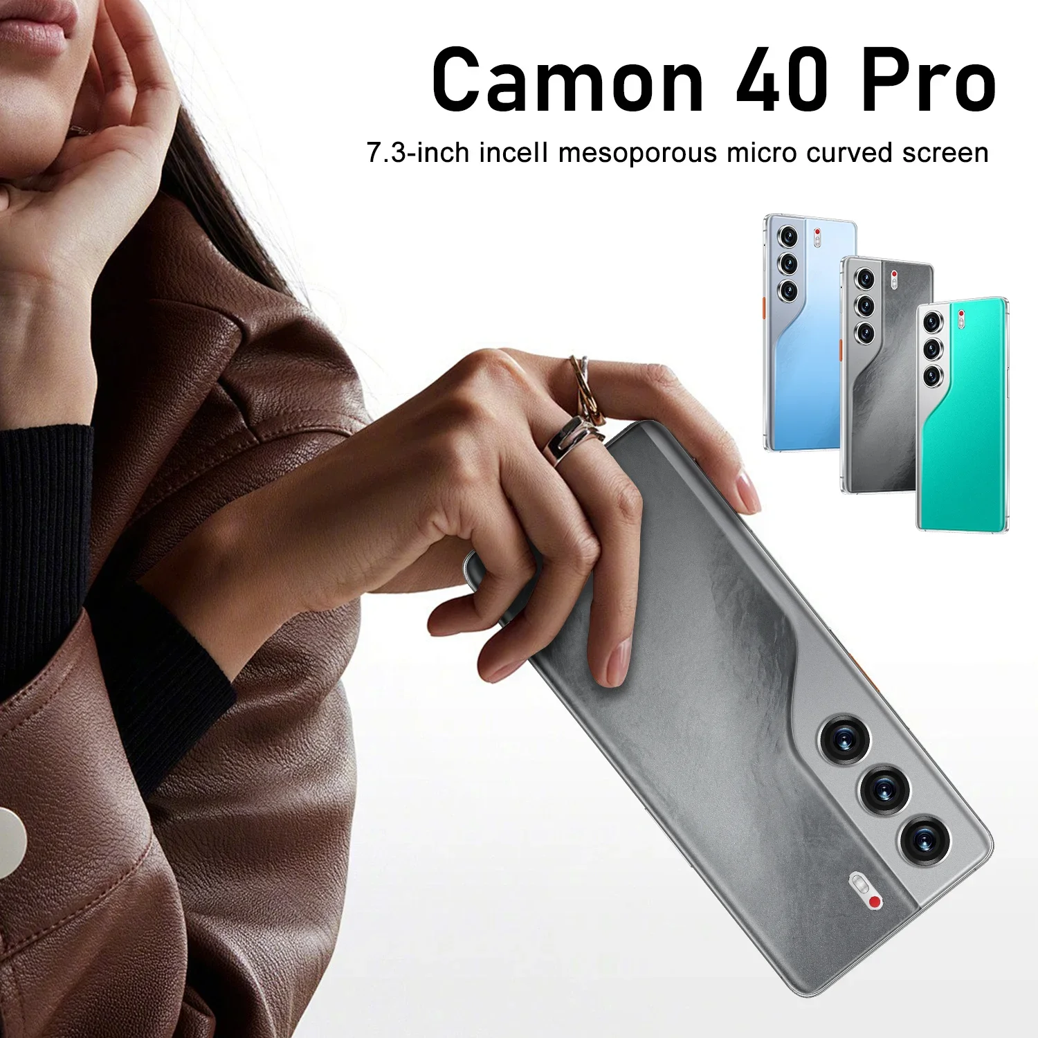 2025 HOT JCTKJ Camon 40 Pro 7.3inch HD Global Edition Original Smart Dual Card 8000mAh Battery Facial Recognition Function