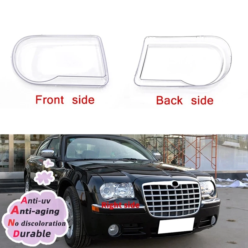 Left Front Headlight Transparent Lens Cover Parts For Chrysler 300C 2007-2010 Head Light Lamp Shade Shell Auto Light Housing