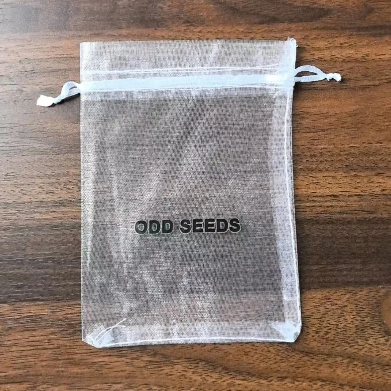 100 Pieces 11*16cm/4.3*6.3in White Organza Bags Drawstring Gift Pouches Hot Printing With Black Color Logo Customised Logo