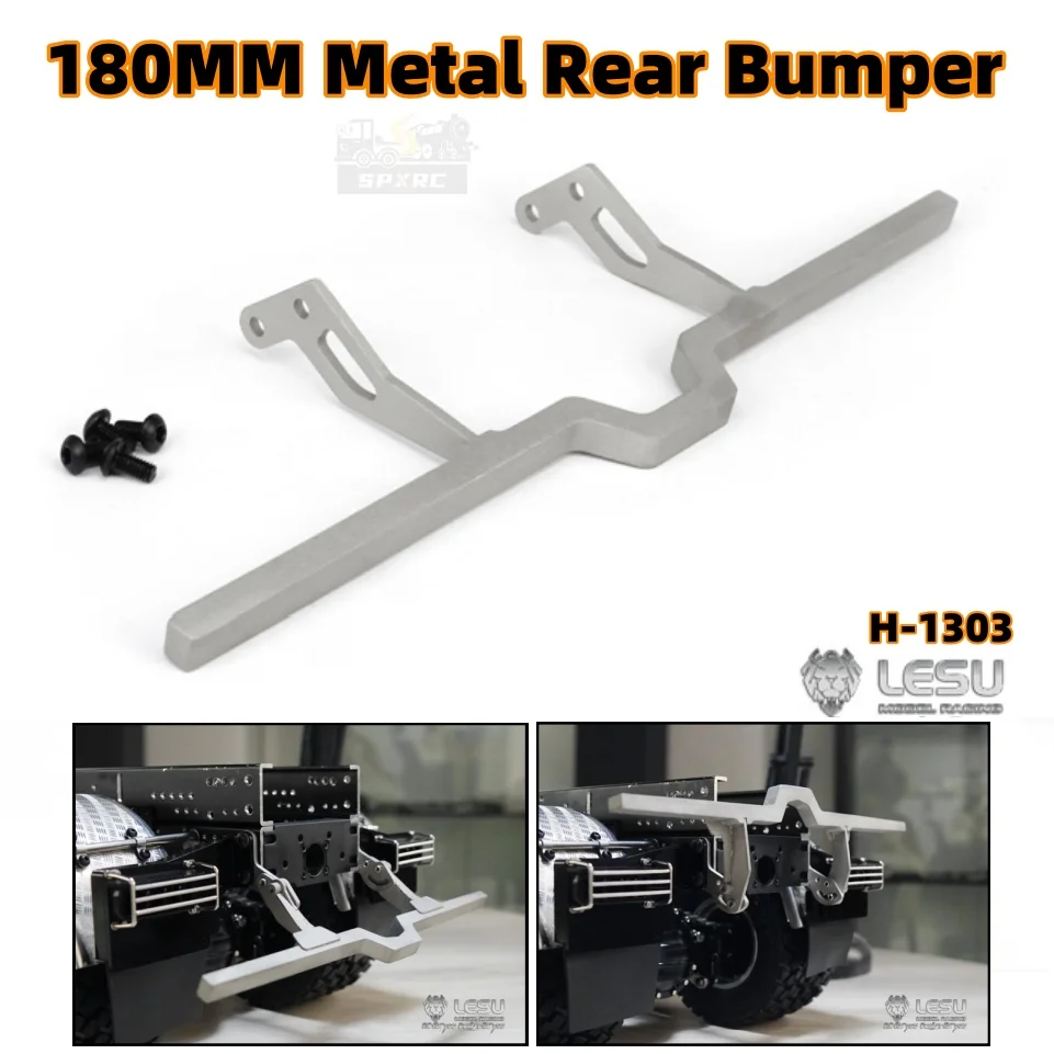 

Металлический задний бампер 180 мм, пескоструйная обработка H-1303 для 1/14 Tamiya RC Scania 770S MAN Benz Volvo Lesu Actros, детали модели с дистанционным управлением
