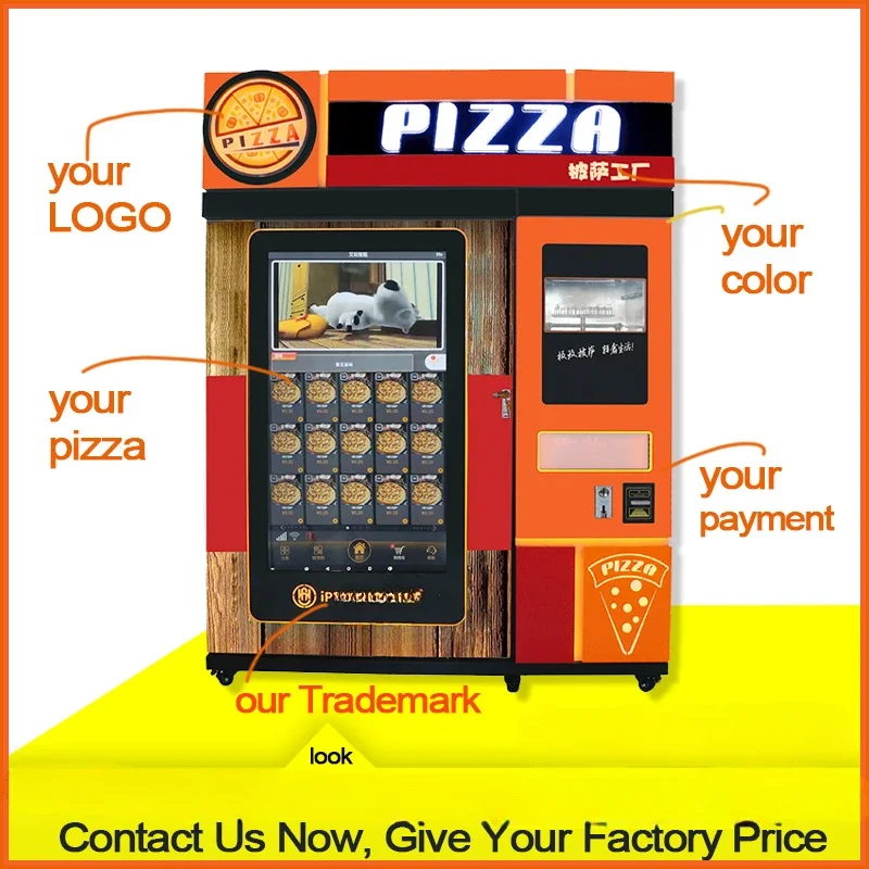 Hot Pizza Vending Machine Fully Automatic Robot Vending Machines Pizza for Sale Touch Screen 55 Inch 24 Hour Self-service