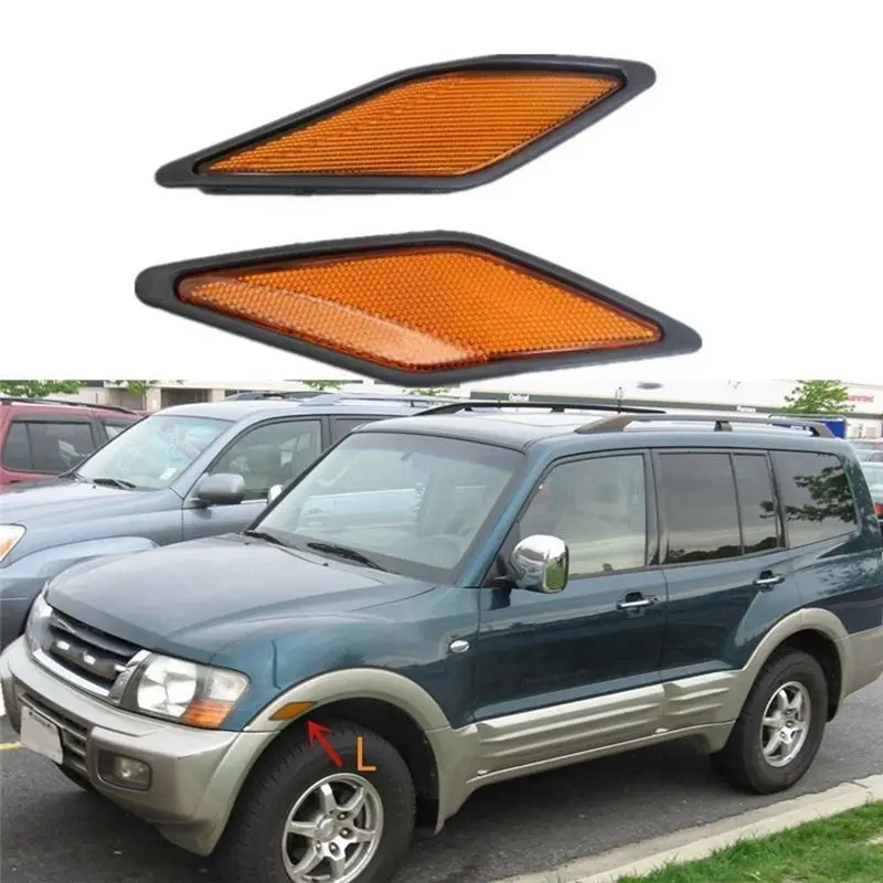 ABDE-Car Side Bar Light Reflector Rear Fog Light Return Reflector For Pajero Montero 2000-2003 MR495067 MR495068