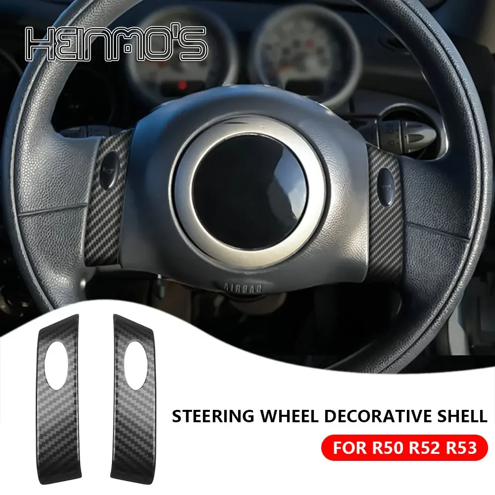 Carbon Fiber Pattern Steering Wheel Trim Cover For Mini Cooper One D R50 R52 R53 Steering Wheel Panel Trim Cover Car Accessories