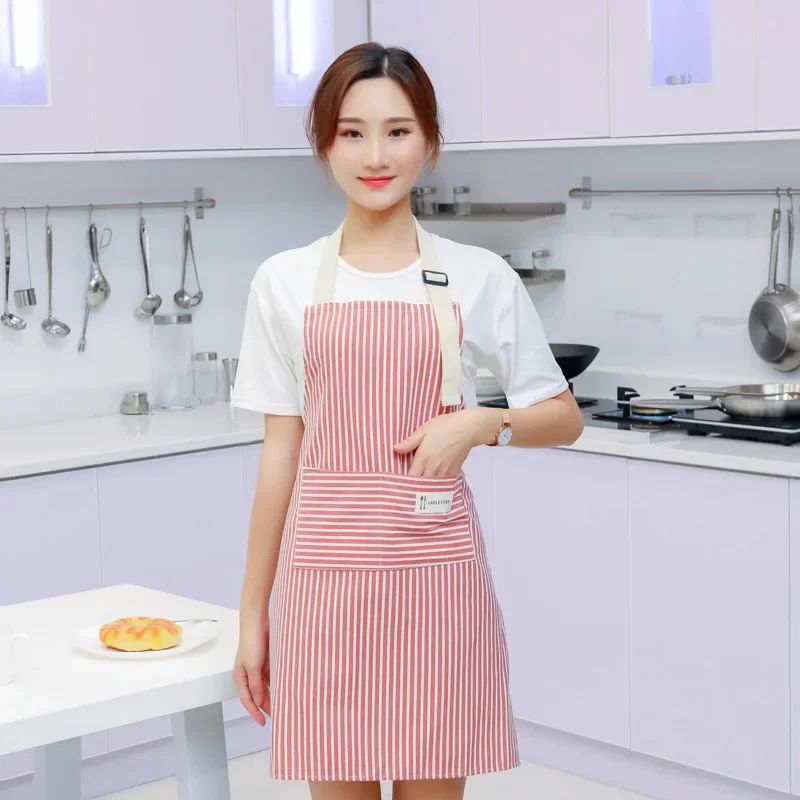 New Hot Fashion Lady Women Men Adjustable Cotton Linen High-grade Kitchen Apron for Cooking Baking Restaurant Pinafore