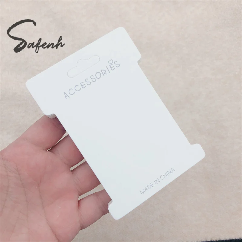 50Pcs Hairpin Display Cards Handmade DIY Hairpin Cardboard Hair Clips Packaging White Card Hair Accessories Price Tag Label