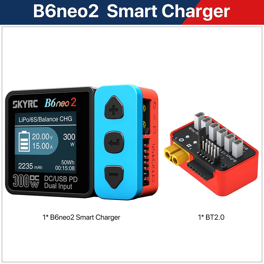 NEUES SKYRC B6neo 2 Smart Charger Multifunktions-Smart-Ladegerät DC 300 W PD 80 W LiPo/LiFe/Lilon/LiHV/NiMH/NiCd/Pb-Ladegerät
