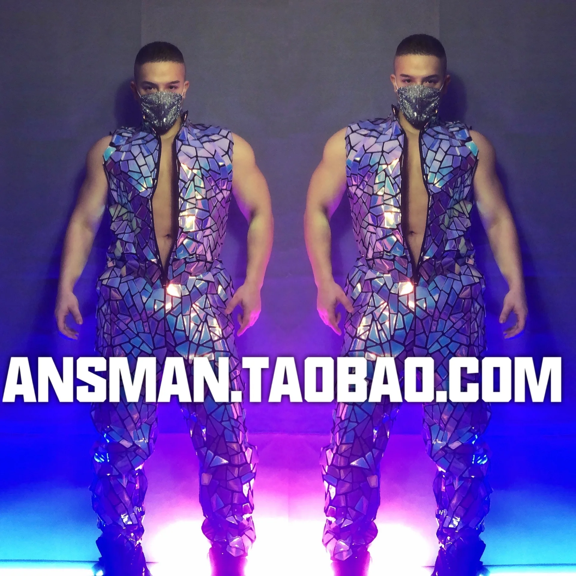 

Bar Nightclub Tide Male Singer HIP HOP Dance Costume Musical Vocal Concert Performance Silver Laser Sequins Jumpsuit Stage Wear