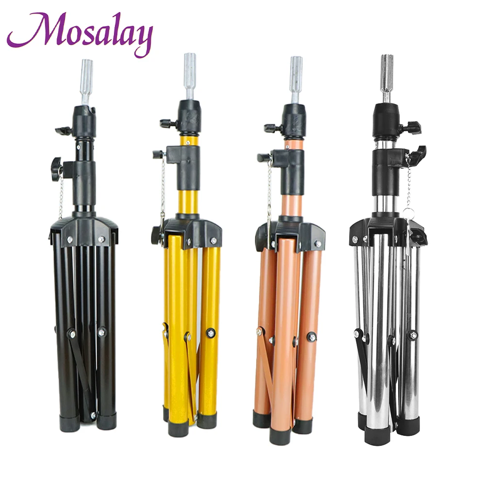 Wig Stand Adjustable Tripod Stand Holder Mannequin Head Tripod Hairdressing Training Head Holder Hair Training Tool