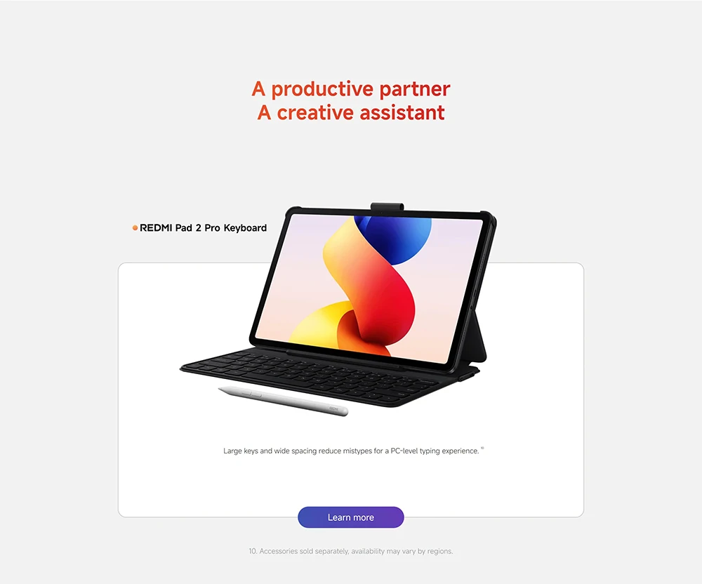 Global Version Xiaomi Redmi Pad 2 Pro Wifi 12.1' 2.5K Crystal-Clear Display 120Hz Refresh Rate 12000mAh Battery Advanced 4nm Processor Snapdragon® 7s Gen 4 Mobile Platform Powered by Xiaomi HyperOS Dolby Vision