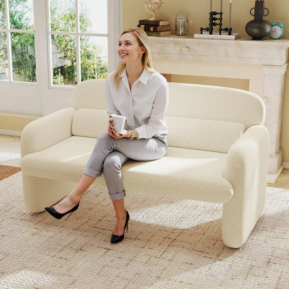 أريكة منجدة مدمجة مقاس 54 بوصة لشخصين لمساحات معيشة مريحة وبسيطة #3