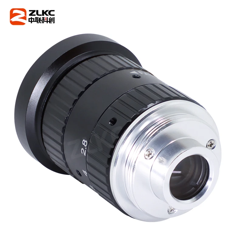10Megapixel 8 mm 2/3 Lens Fixed Focus Camera Lens Manual Iris C Mount F2.8 10MP FA CCTV Low Distortion Lens for Basler Camera