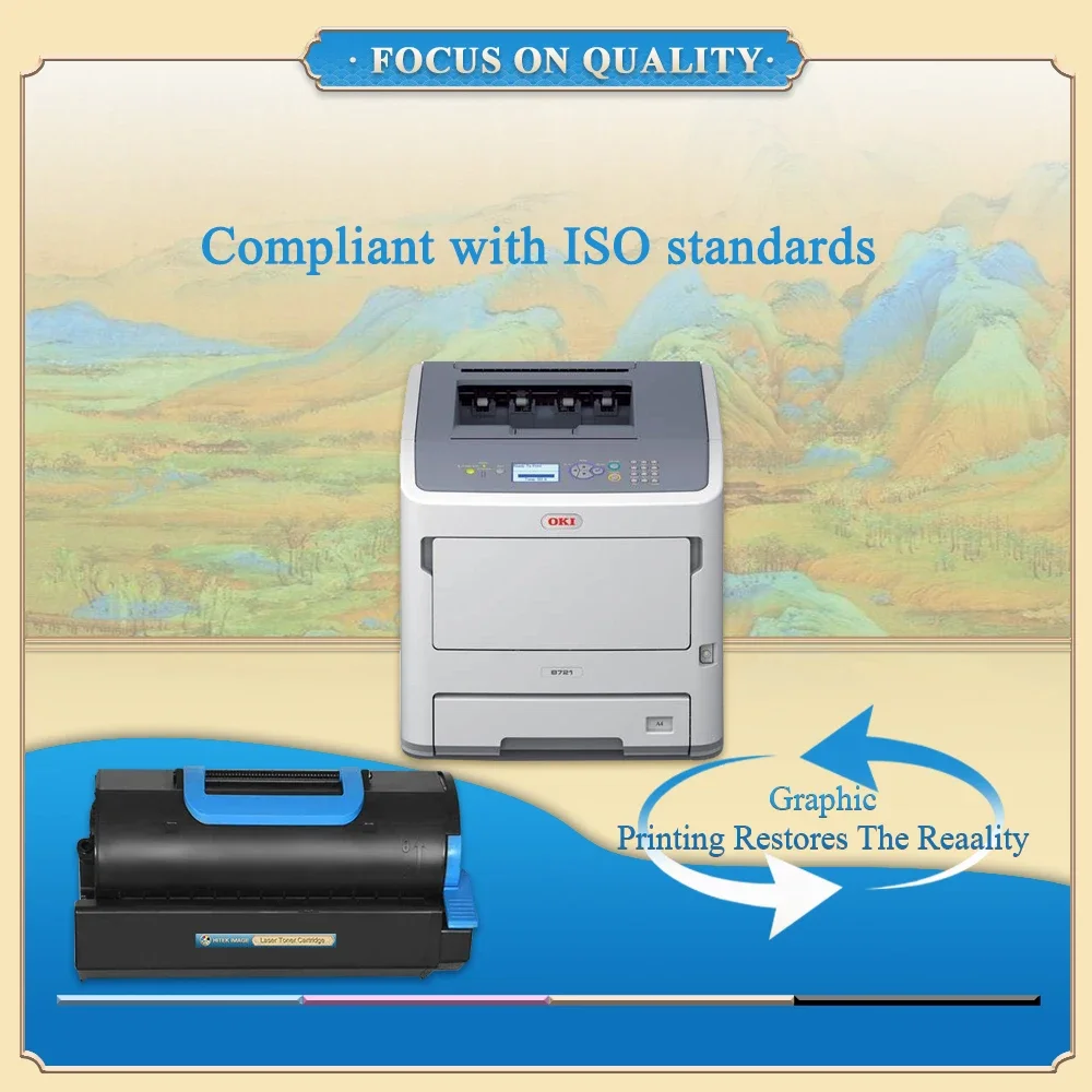 خرطوشة حبر HiTek متوافقة مع OKI 45439002 45439003 45460510 للاستخدام في خرطوشة الحبر B731 B721 B731DNW MB770 MB760