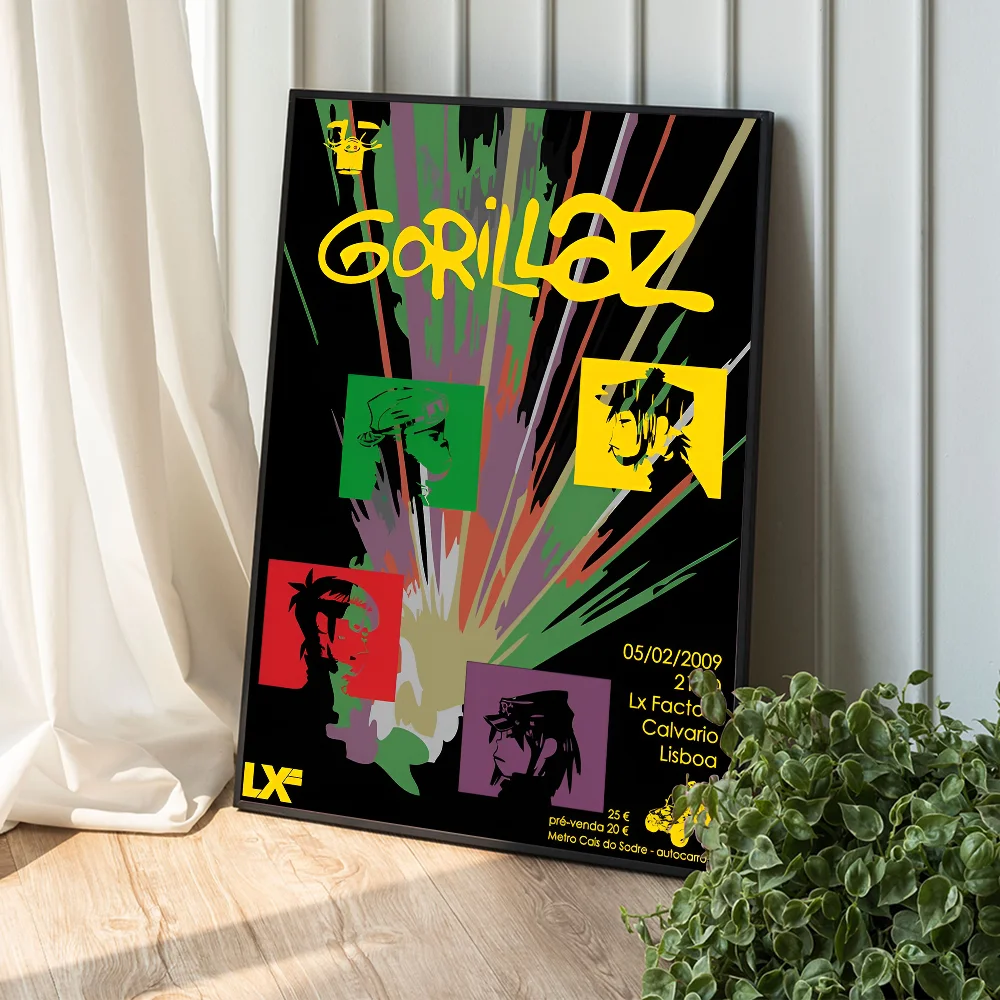 Gorillaz Hip Pop Whitepaper Poster HD Quality Poster Wall Art Painting Study Room Wall Decor