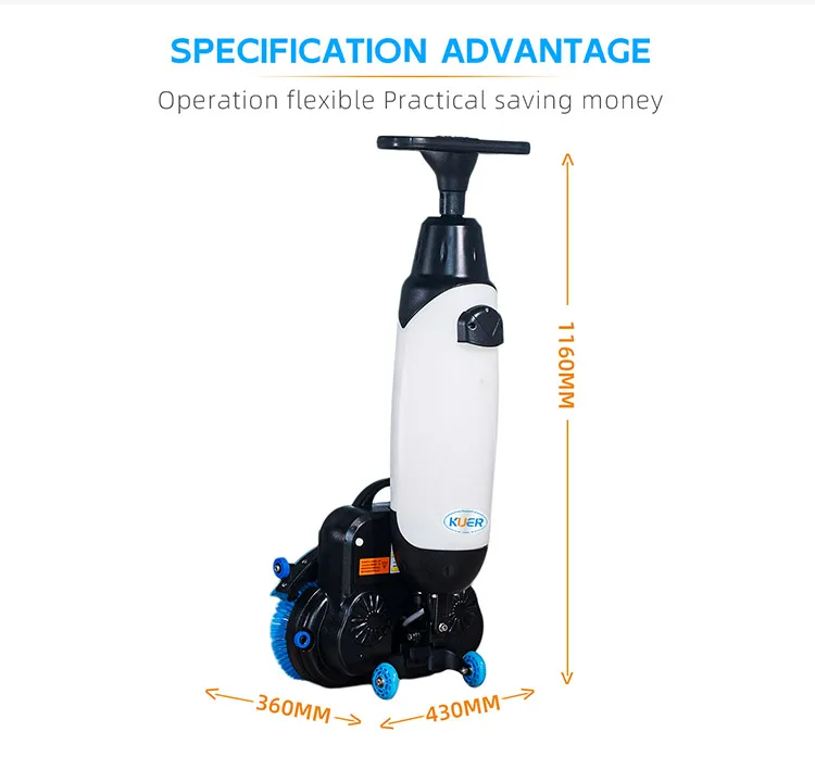 Factory Wholesale 430 Floor Washing Machine Mini Hand Push Walk Behind Floor Scrubber with Li-ion Battery