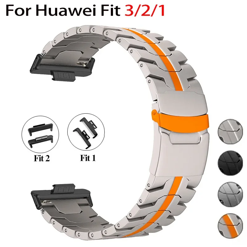Роскошный ремешок из нержавеющей стали для Huawei Watch Fit 3 2 Браслет Correa для Huawei Watch Fit1 Аксессуары Металлический браслет