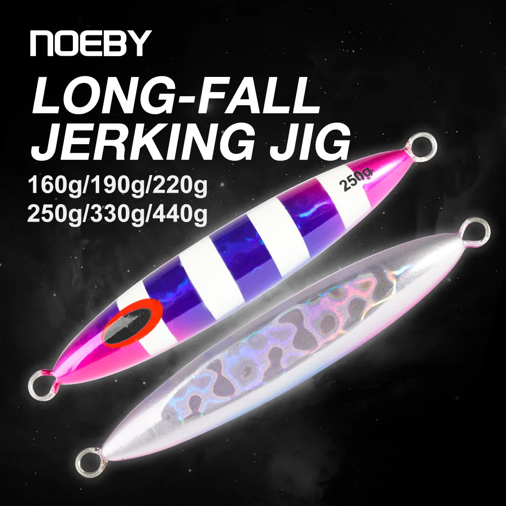 NOEBY Metall-Jigs 160g 190g 220g 250g 330g 440g Long-Fall-Jerkbait-Angelköder für Hochsee-Großwildfischerei im Salzwasser