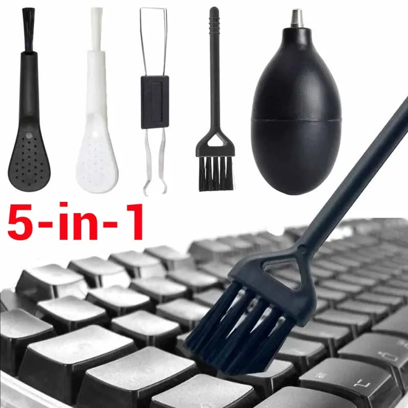 5/1Pcs Keyboard Cleaning Brush Keycap Puller Air Dust Blower Mechanical Key Cap Shaft Remover Computer Earphone Cleaner Kit