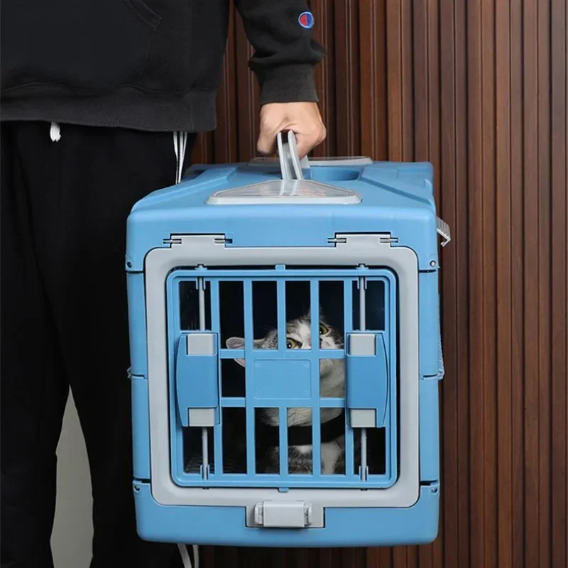 Portable Foldable Pet Airline Box Ventilated and Breathable Pet Cage Car