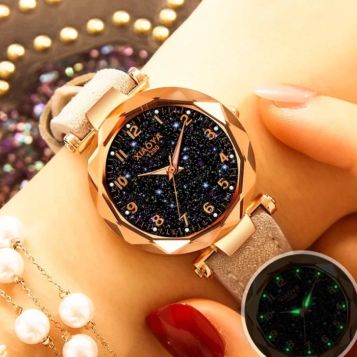 Fashion Design Starry Sky Watch Women Watches Xiaoya Women Watches Leather Band Quartz  Ladies Watches horloges vrouwen