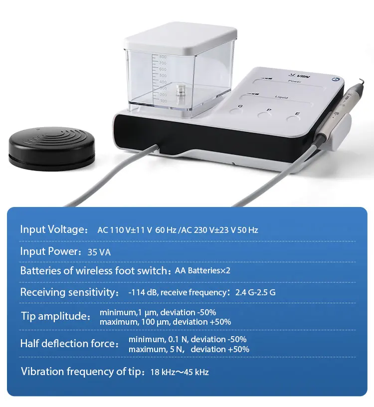 AZDENT Dentaler Ultraschall-Scaler DA20 für Zahnsteinentfernung, Parodontal- und Endodontie-Behandlungen, Wurzelkanalbehandlung, Piezo-LED, abnehmbares Handstück – Detail 4