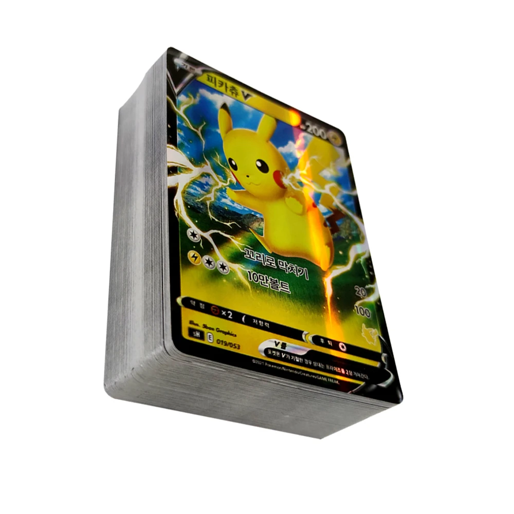 Cartas Pokémon Coreanas em Vstar, Vmax, GX, CSR Limitada, Arco-íris Brilhante, Arceus, Pikachu, Charizard, Cartas Holográficas, Presente Infantil