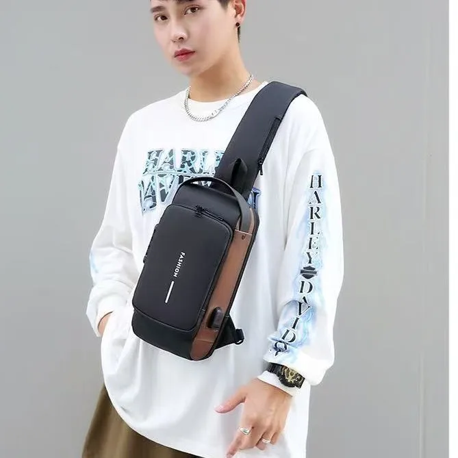 

Новая мотоциклетная нагрудная сумка, водонепроницаемая сумка через плечо для мужчин, большой вместительный спортивный рюкзак для верховой езды на открытом воздухе, противоугонная поясная сумка