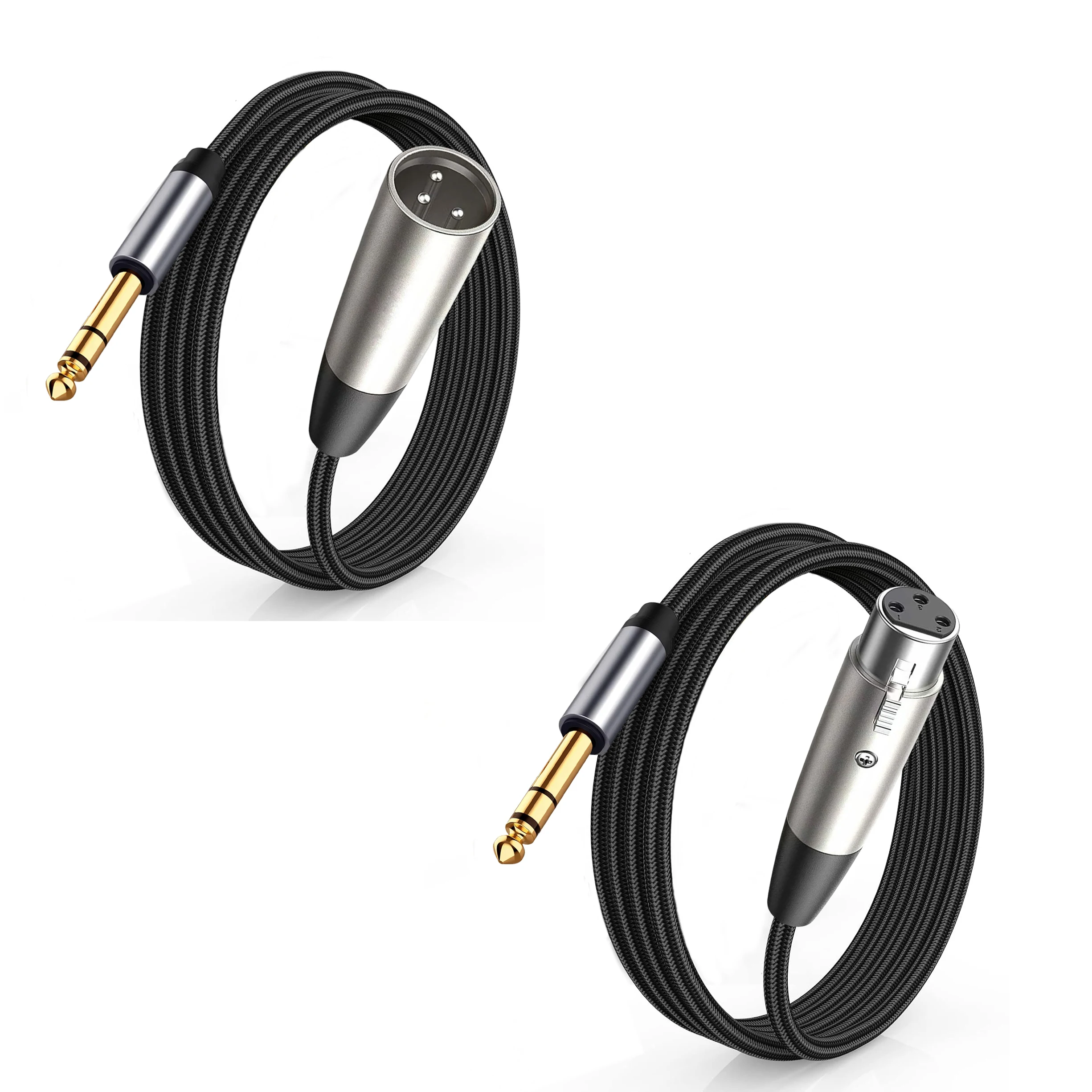 밸런스드 1/4 TRS 6.5mm 남성 - XLR 인터커넥트 케이블 XLR(3핀) - 6.35mm 오디오 브레이디드 케이블 (기타 마이크 스피커 믹서용)