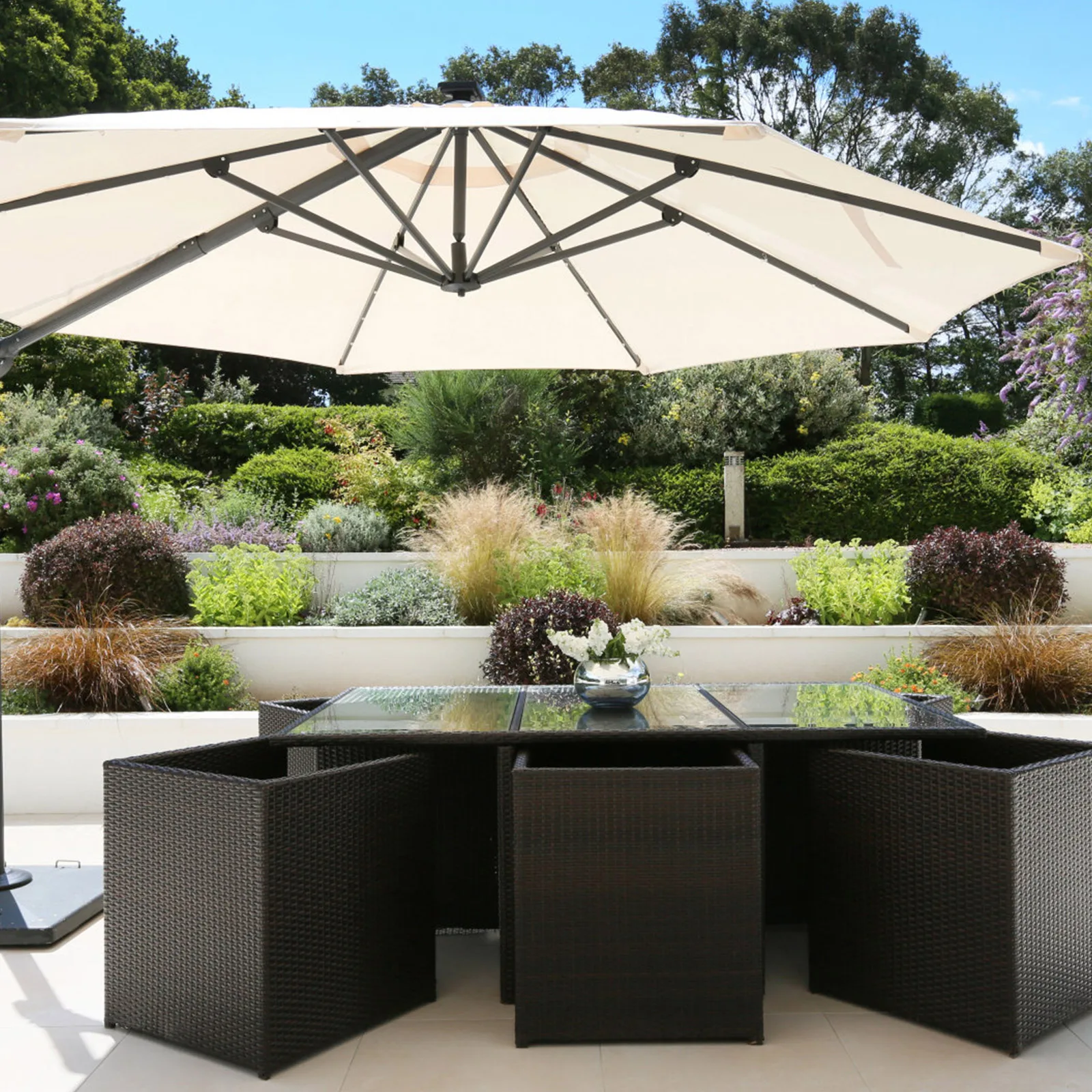 

Outdoor Umbrella Outdoor Umbrella Replacement Canopy Canopy UV Rain Resistant Polyester Fabric Ventilation Design for Patio
