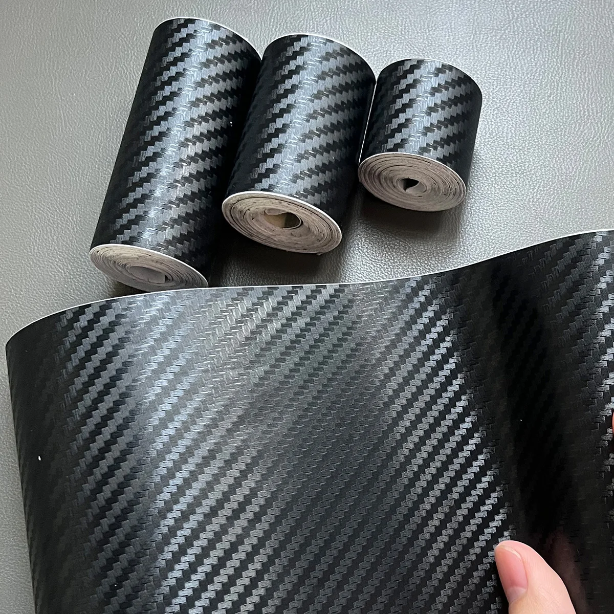 حافة باب السيارة المضادة للخدش الشريط الأسود ثلاثية الأبعاد نانو ألياف الكربون مقاوم للماء العالمي الجانب مرآة حامي قطاع الفيلم #2