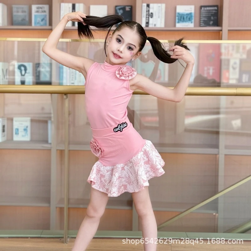 

Advanced Children's Latin Dance Training Suit - Women's Professional Dance Skirt for Training - Children's Latin Dance Clothing