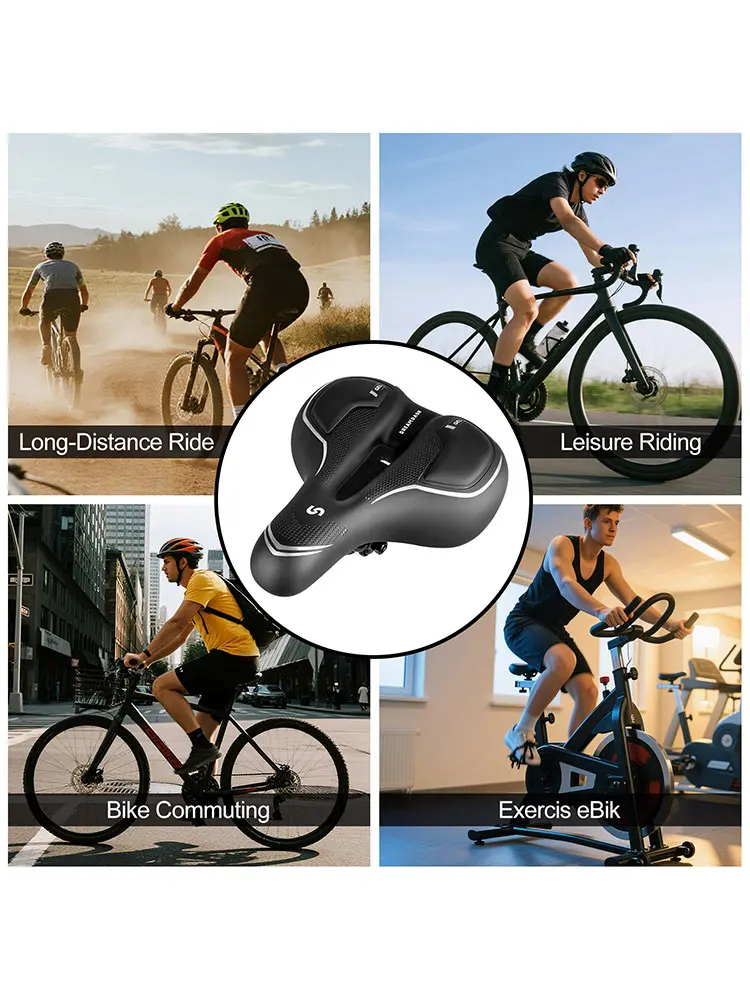 AliExpress DREAMDASH Bicycle Saddle MTB Road Bike Saddle Shock Absorbing Comfortable Big Butt Bike Memory Sponge Saddle With Rainproof Cover Tool