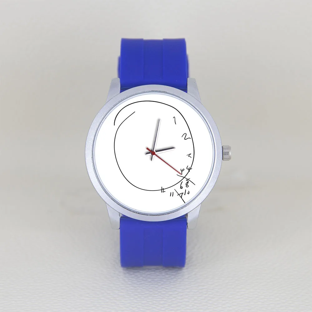  45/38mm Unisex Quartz Watch Melting Clock Personal Graffiti Design Wristwatch Stainless Steel Strap Clock Silver Case