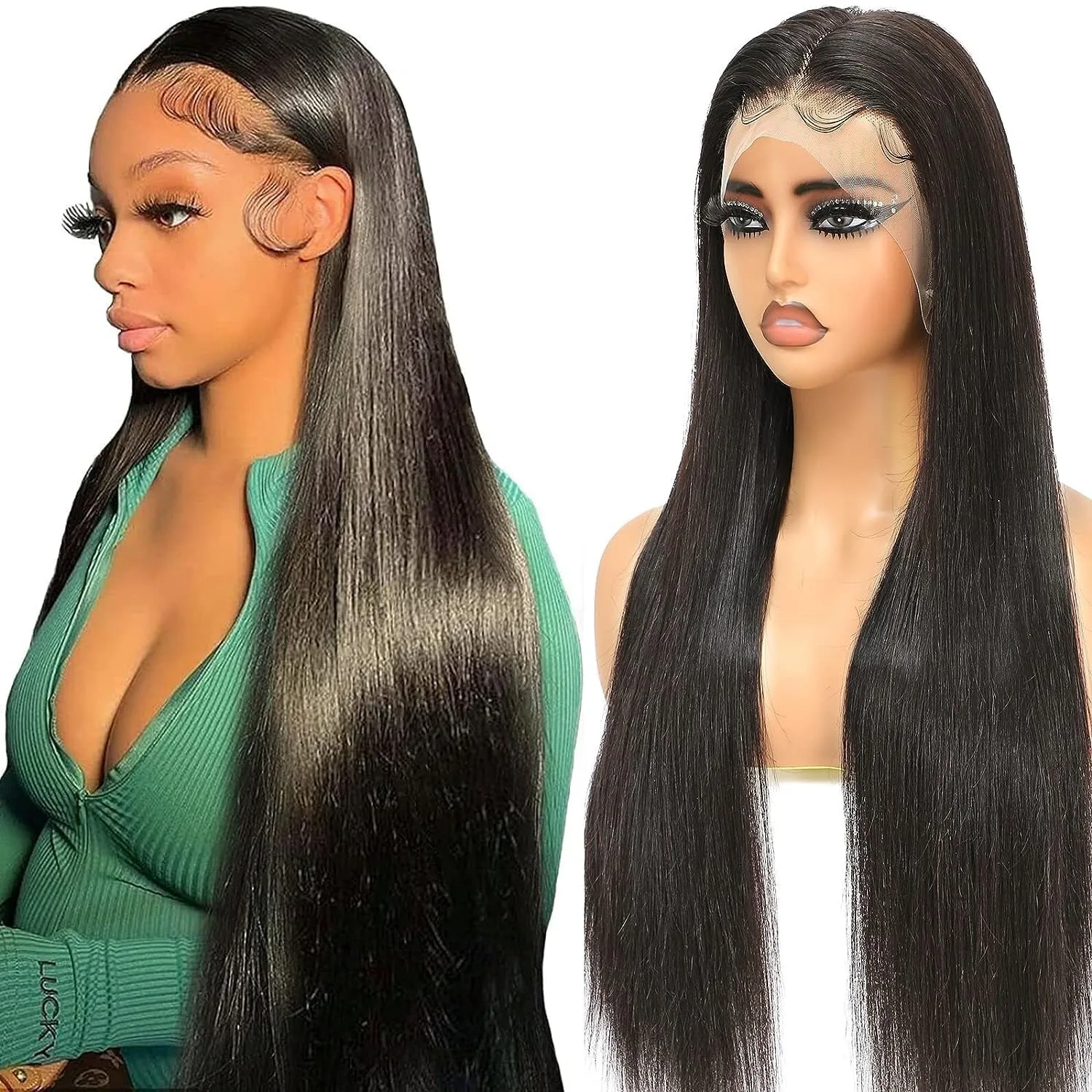 

Парик из натуральных волос с прямой текстурой, 250% плотности, с прозрачной HD-основой 13x4, для женщин, 40-44 дюйма, с фронтальной частью 13x6, предварительно прорезанный.