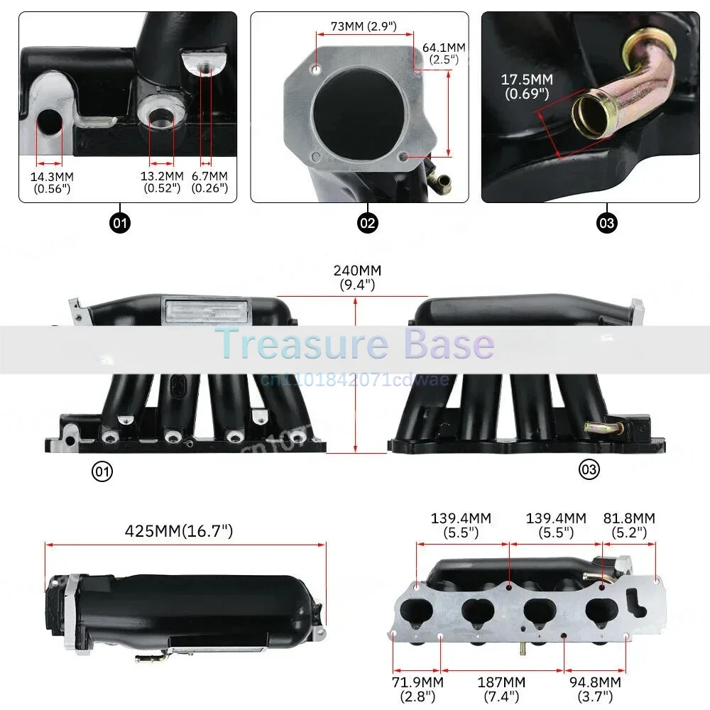 

With 70MM Throttle Body Intake Manifold For K20 K24