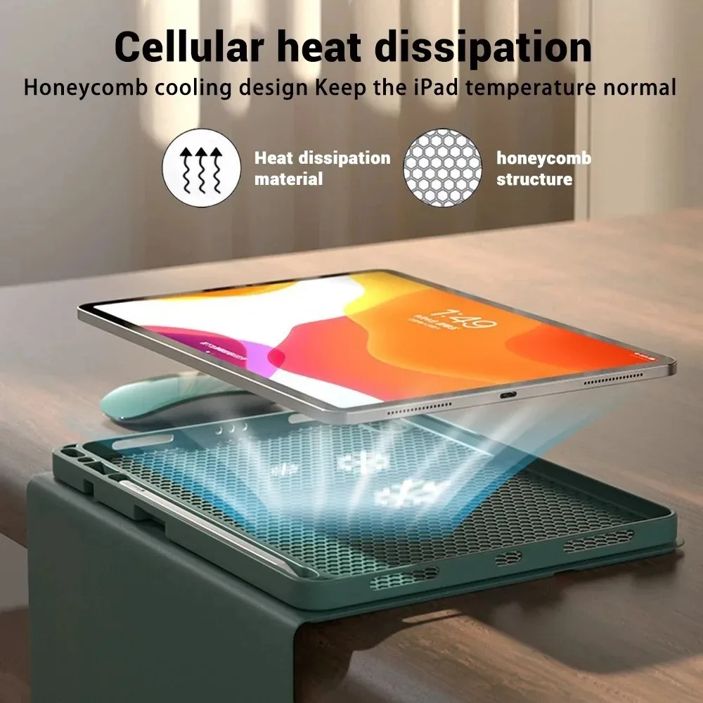 For Samsung Galaxy Tab S10/S9 FE Plus Magnetic Case For S10+ Stand Cover Auto Sleep Wake For Tab S9 S10 Ultra With Keyboard Mous