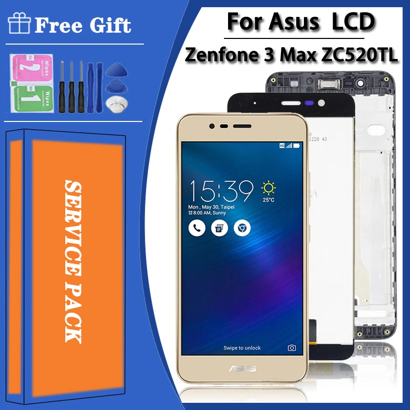 

Original ZC520TL Screen For Asus Zenfone 3 Max ZC520TL LCD X008D, X008DA, X008DC, X00KD Display Touch Screen Digitizer Assembly