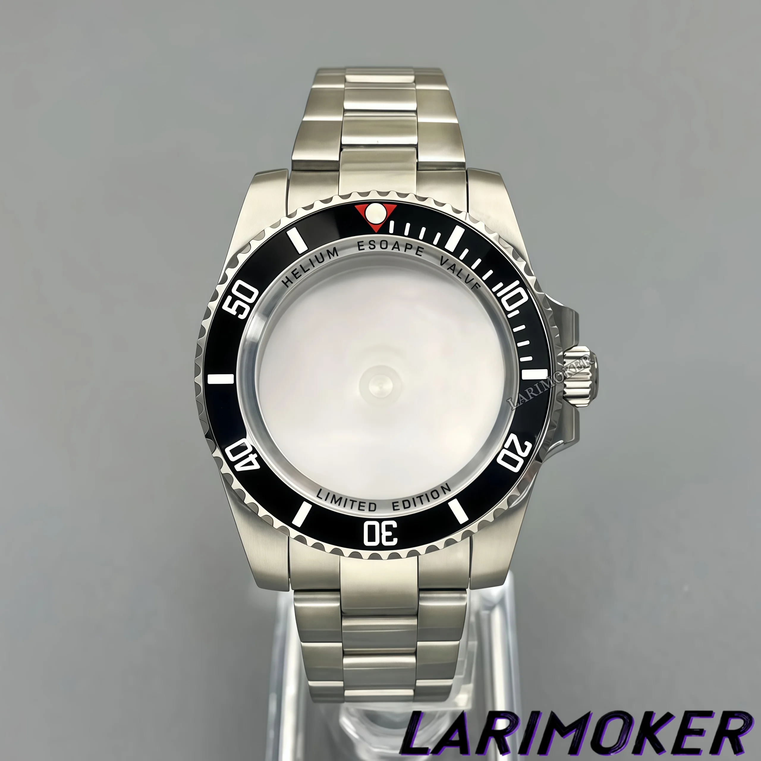 LARIMOKER 40mm Small SEA Style Watch Case HELIUM Text Chapter Ring Sapphire GlassFit NH34NH35NH36 ETA2824PT5000 DG2813 Movements