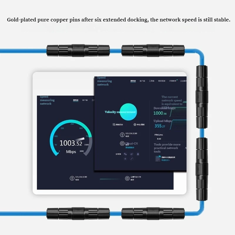 RJ45 Waterproof Network Straight-through Connector Outdoor Monitoring Extender Crystal Head Waterproof Socket Interface
