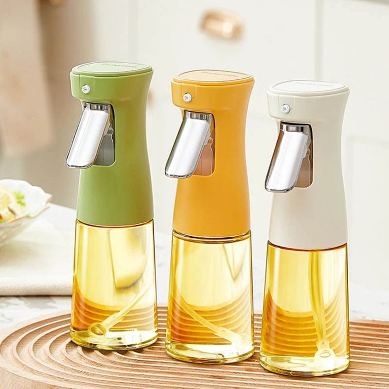 White Kitchen Supplies Oil Spray Pot Household Glass Transparency High-pressure Oil Pump Anti Leakage Oil for Cooking Steak