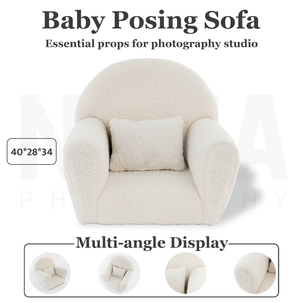 

Newborn Photography Posing Mini Sofa Round Back Couch Children Creative Photo Chair Studio 1-3 Month Infant Shooting Accessories