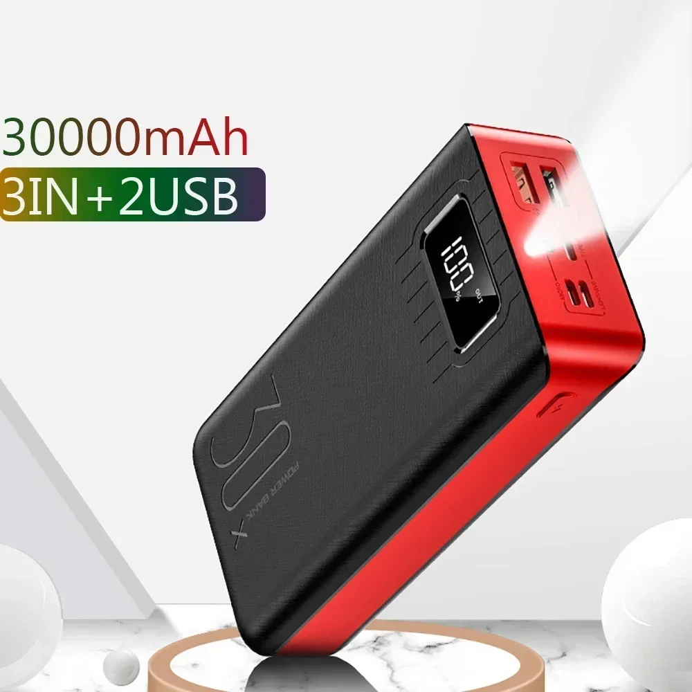 

FERISING 30000mAh Portable Charger | Dual USB Ports + LED Digital Display | High Capacity Powerbank for Xiaomi Devices