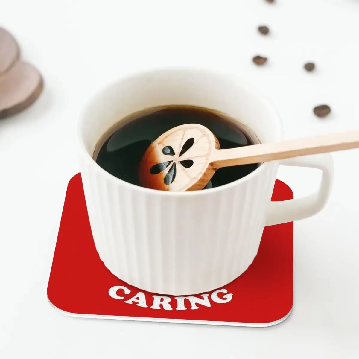 Sharing Is Caring Coasters Kitchen Placemats Waterproof Insulation Cup Coffee Mats For Decor Home Tableware Pads Set of 4