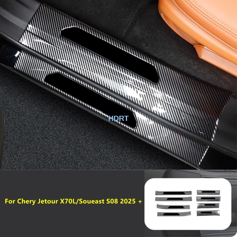 

For Chery Jetour X70L/Soueast S08 2025 + Car Rear Trunk Guard Cover Tail Boot Plate Door Sill Threshold Scuff Welcome Pedal Kit