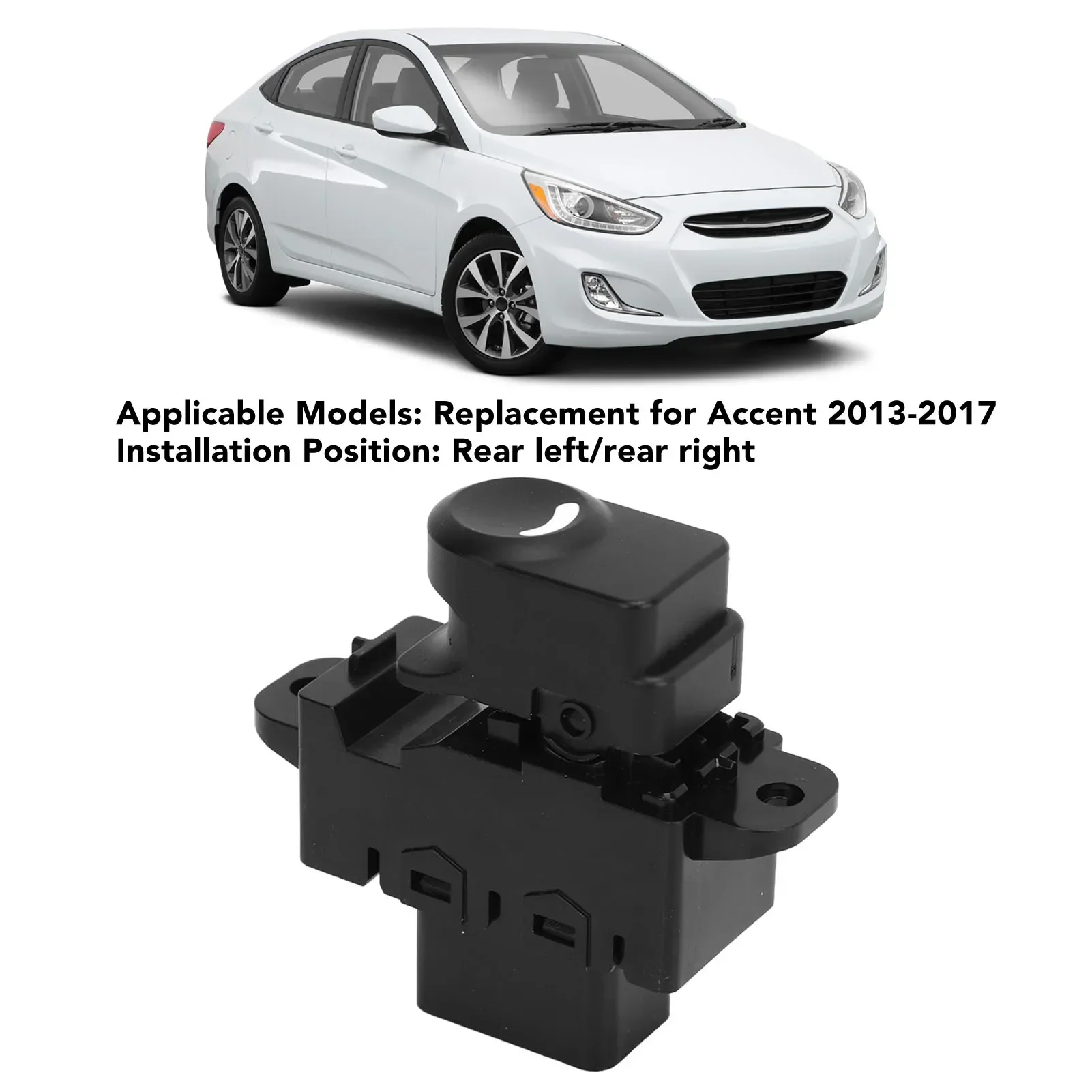Power Window Switch 93581 1R001 Rear Left And Right Window Glass Lift Switch Replacement For Hyundai Accent 2013 To 2017