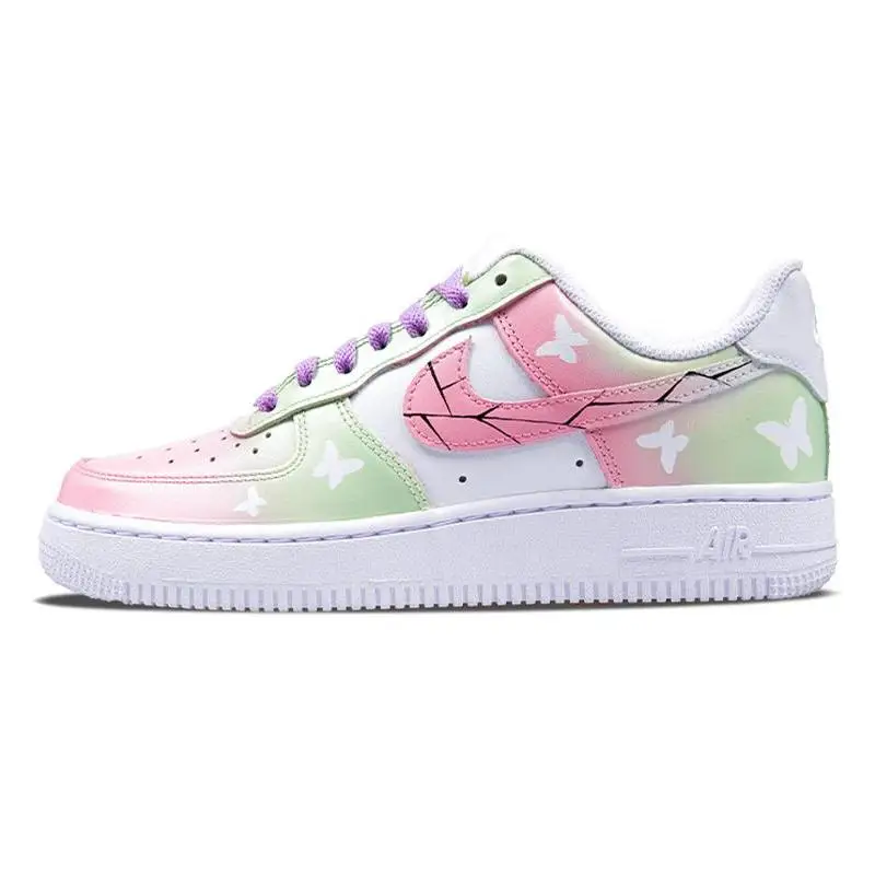 

[Custom The male version of Demon Slayer: Butterfly Ninja]Nike Air Force 1 Skateboard Shoes Men Low-Top Gradient Pink