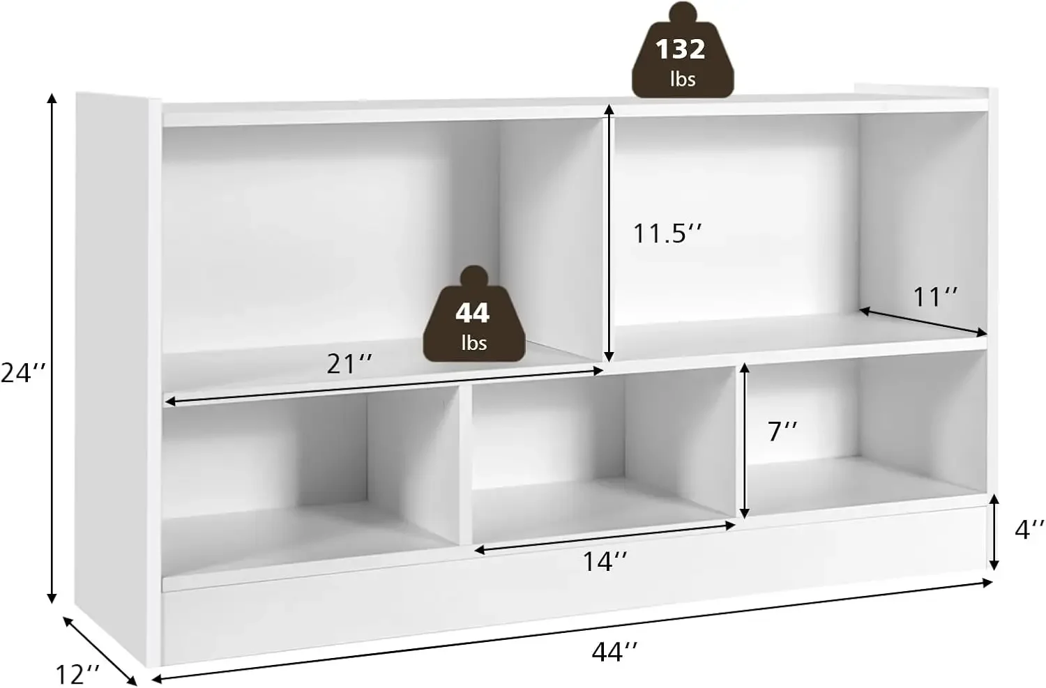 Evalufor Kids-armoire de rangement à 5 sections pour salle d'irritation scolaire, pour organiser les jouets de nettoyage, étagère en bois, meuble de garderie