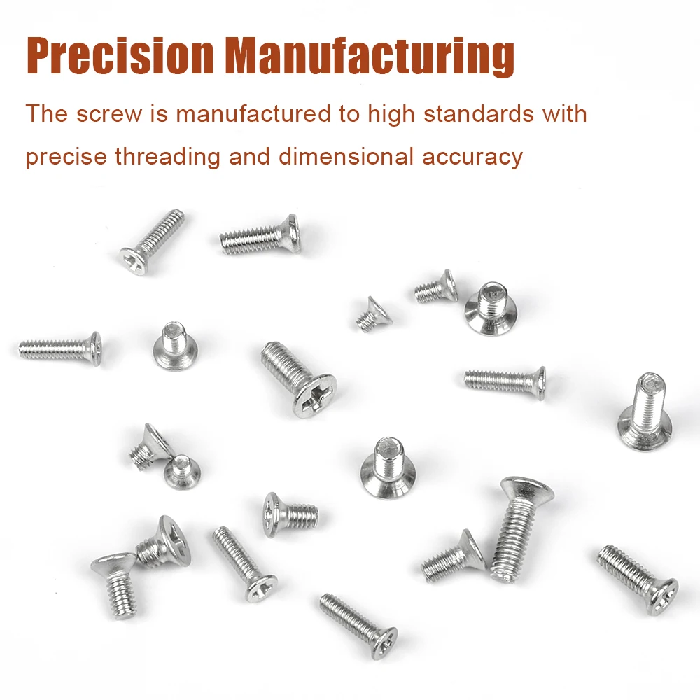 Śruba maszynowa z łbem płaskim wpuszczanym krzyżowo M1.2 M1.4 M1.6 M2 M2.5 M3 M4 M5 M6 304 Elektryczna mała śruba ze stali nierdzewnej z łbem krzyżowym