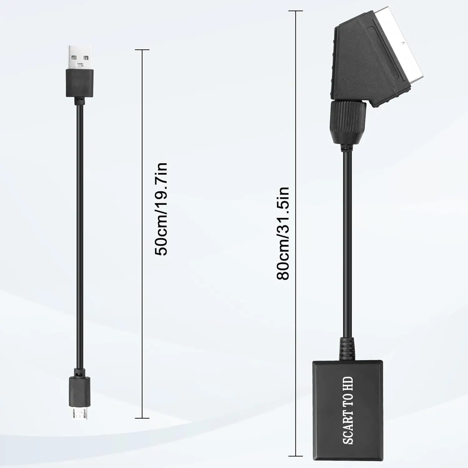 SCART To HDMI-compatible Converter Video Audio Adapter for HD TV DVD HDTV Sky Box STB Plug and Play DC Cable Plug and Play